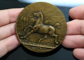 钱币法国 大铜章 直径5.8厘米 马