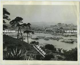 民国1939年福建省福州市闽江沿岸建筑全景老照片