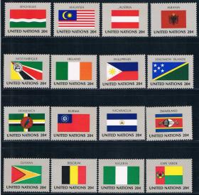 联合国纽约 1982会员国国旗系列第3组16全新