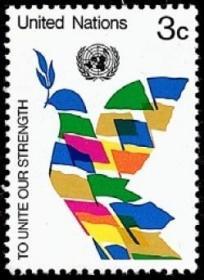 联合国（纽约）1976年 和平鸽 1枚新