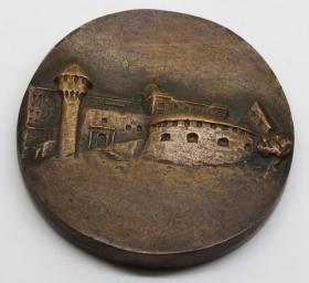 钱币稀少的大铜章 布达佩斯的城堡 直径7厘米 246克 很高的浮雕