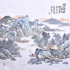 四尺斗方画芯山水 刘宏良 湖山幽居