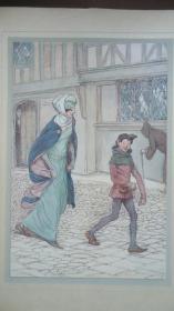 1910年 Shakespeare - Merry Wives of Windsor 莎士比亚喜剧经典《温莎的风流娘们》 Hugh Thomson插图本珍贵1版1印 40张绝美彩图 超大豪华开本