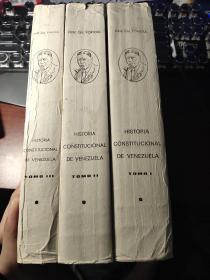 historia constitucional de venezuela quinta edicion tomo primero la colonia la independencia la gran colombia 三册合售