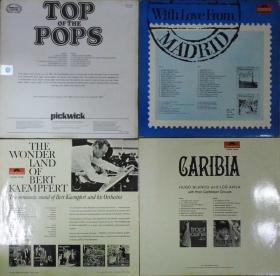 留声机專用  CARIBIA WITH LOVE FROM MADRID TOP OF THE POPS BERT KAEMPFERT  黑胶唱片4隻 港版