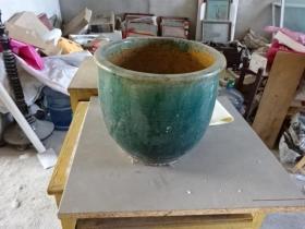 石湾窑绿釉陶缸