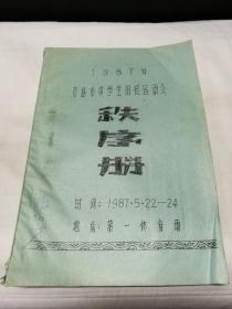 1987年青岛市中学生田径运动会秩序册