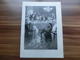 【现货 包邮】1897平版印刷画《跌倒》（DER VERUNGLUCKTE TOAST）41*29厘米  (602731）