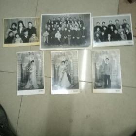 黑白大照片六张合售，约为八十年代，均为大照片