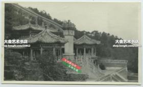 民国早期北京颐和园昆明湖石碑老照片，13.7X8.2厘米