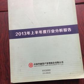 2013年上半年度行业分析报告