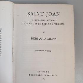 Saint Joan, a chronicle play In six scenes and an epilogue.圣女德贞