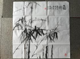 湛江画家陈荣国画《竹子》，68cm*68cm