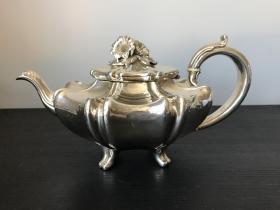 西洋欧洲古董英国925纯银茶壶伦敦1835年银匠Edward Barton 731克