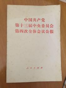 中国共产党第十三届中央委员会第四次全体会议公报