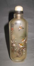 清代水晶内画花鸟鼻烟壶