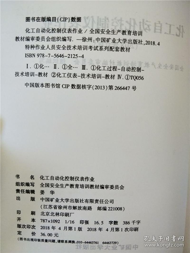 化工自动化控制仪表作业/特种作业人员安全技术培训考试系列配套教材