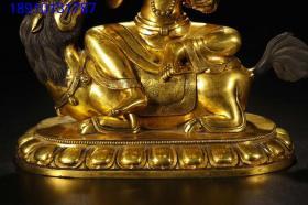 铜鎏金文殊菩萨坐像