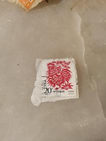 生肖邮票，1993-1，1993年鸡年邮票，20分信销票