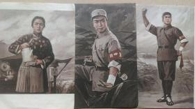 **时期出版发行-革命现代京剧《沙家浜》（接线、转移等水粉画）小画片共16张