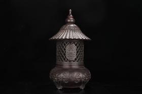 小叶紫檀木塔式『福在眼前』香薰炉