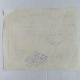 国旗地球图加盖“改作蒙古贰仟元”和印蒙古1000元共2枚（1951年海拉尔税务局检印齐齐哈尔市荣军商店临时商业发货票)·
