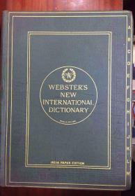上书口刷金 圣经纸本 美国词典的鼻祖 百余年历史  辞典收藏与研究绝对精品《Webster\\\'s New International Dictionary》第一版 Indian　paper,