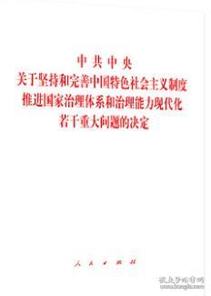 正版 十九届四中全会《决定》单行本 中共中央关于坚持和完善中国特色社会主义制度推进国家治理体系和治理能力现代化若干重大问题的决定