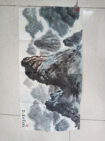 画家龙江山水一幅2平尺保真