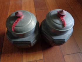 民国或解放初:锡罐(旧时代家庭储物器具)