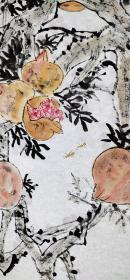 长安画派代表性画家，西安中国画院副院长【江文湛】花鸟四条屏