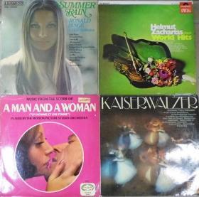 留声机專用  HELMUT ZACHARIAS KAISER WALZER A MAN AND A WOMAN RONALD BINGE  黑胶唱片4隻 港版