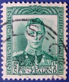 新西兰国王盖邮戳--新西兰邮票--早期外国邮票甩卖--实拍--包真