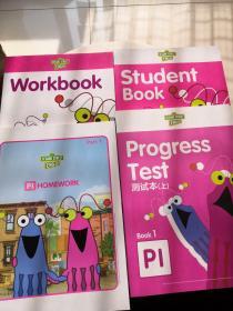 芝麻街英语P1—Student Book、Homework、Workbook、测试本上【4册合售 内页干净  部分轻微污渍 】