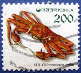 韩国螃蟹--韩国邮票--早期外国动物邮票甩卖--实拍--包真--非常罕见