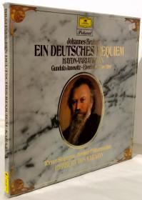 发烧级收藏 黑胶唱片 约翰内斯·勃拉姆斯 JOHANNES BRAHMS:EIN DEUTSCHES REQUIEM【HAYDN-VARIATIONEN\赫伯特・冯・卡拉扬】（原装一盒两张 1964年西德出版 大33转）