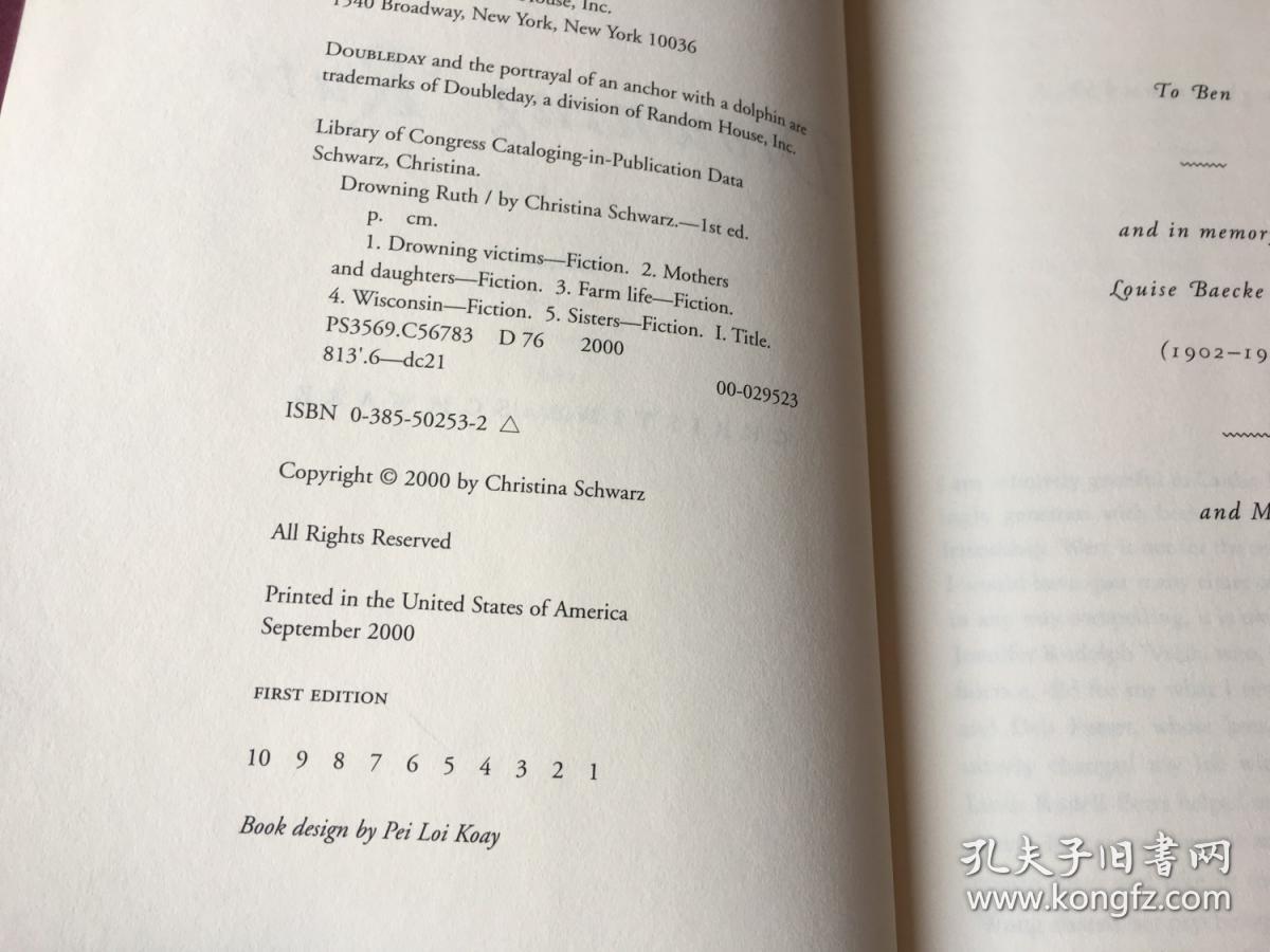 Drowning Ruth / 溺水迷情 （英语 精装）