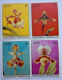 【外国早期经典邮品：古巴1971年 花卉 4全新】