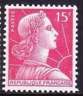 法国1955，玛丽娅娜 1枚 全新 15F