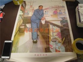 印刷品宣传画：普通劳动者（华国锋）（规格 53x77cm）