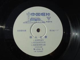 铁人之歌 民族器乐曲 第1面 1 铁人之歌 2油田庆功会 第2面 1红河的春天 等（33转老黑胶唱片1盘。 直径：25厘米。包真，包老。包原版。只发快递。详见书影）