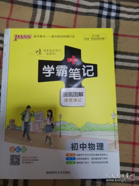 15PASS绿卡学霸笔记：初中物理（ 漫画图解 速查速记 课堂笔记 考前冲刺 全彩版）