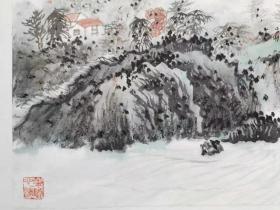 中国美院教授郑方山水画《云壑泉韵》