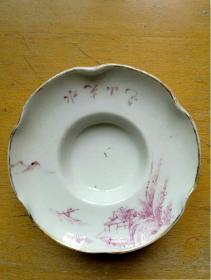 胭脂水釉茶托