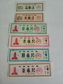 河南省1973年布票六枚组