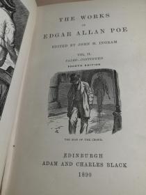 1890年布面精装版 THE WORKS OF DDGAR ALLAN POE 【爱伦坡作品集】20 cm x 13.5 cm