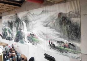 著名山水画家 刘豒锺  国家一级美术师，美术家协会会员 巨幅作品  保真 诚信第一  精品山水