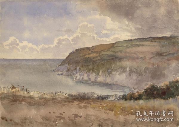 20世纪英国水彩 海岸景观《British Coastal Scene 》 20th Century Watercolour