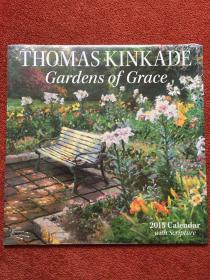 《THOMAS KINKADE——Gardens of Grace+MONET——NATIONAL GALLERY OF ART》(英语：托马斯金凯德 优雅的花园风景画作品+美国国家美术馆馆藏莫奈作品) 2015-2016年月历，两件合售，均全新附塑封