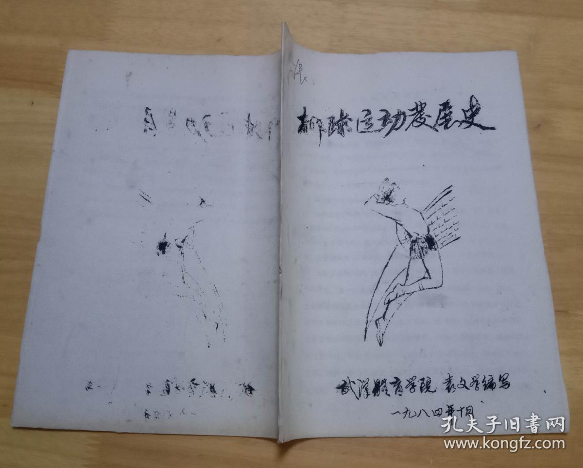 排球运动发展史（武汉体育学院袁文学编写）  16开 油印本